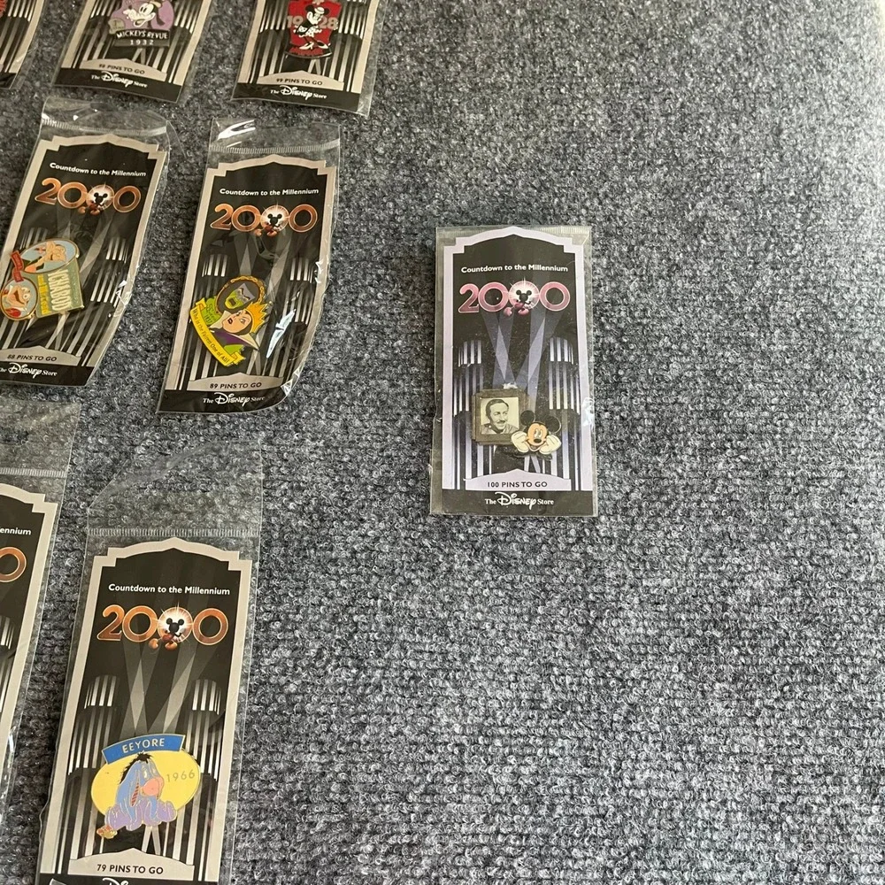 Disney Countdown to the Millennium 101 Pin‎ Complete set W Orig Receipts & Bags